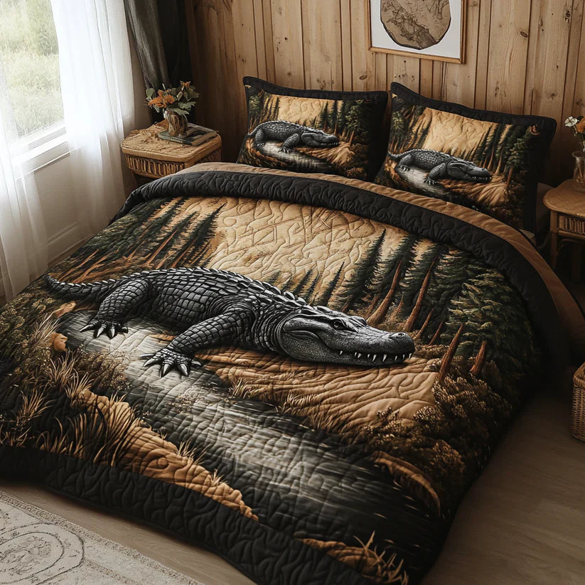 Forest Animals 3-Piece Quilted Bedding Set