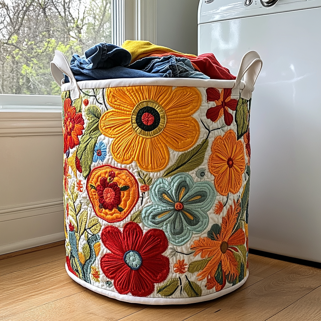 Floral Joy Laundry Basket