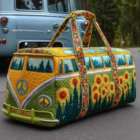 Bohemian Sunflower Quilted Travel Tote