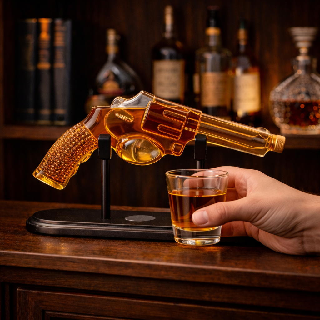 Whiskey Bottle – Revolver Set Edition with Glasses