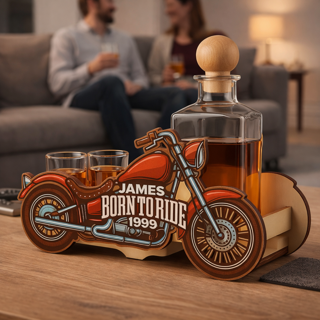 Whiskey Bottle - Motorcycle Set Edition with Glasses