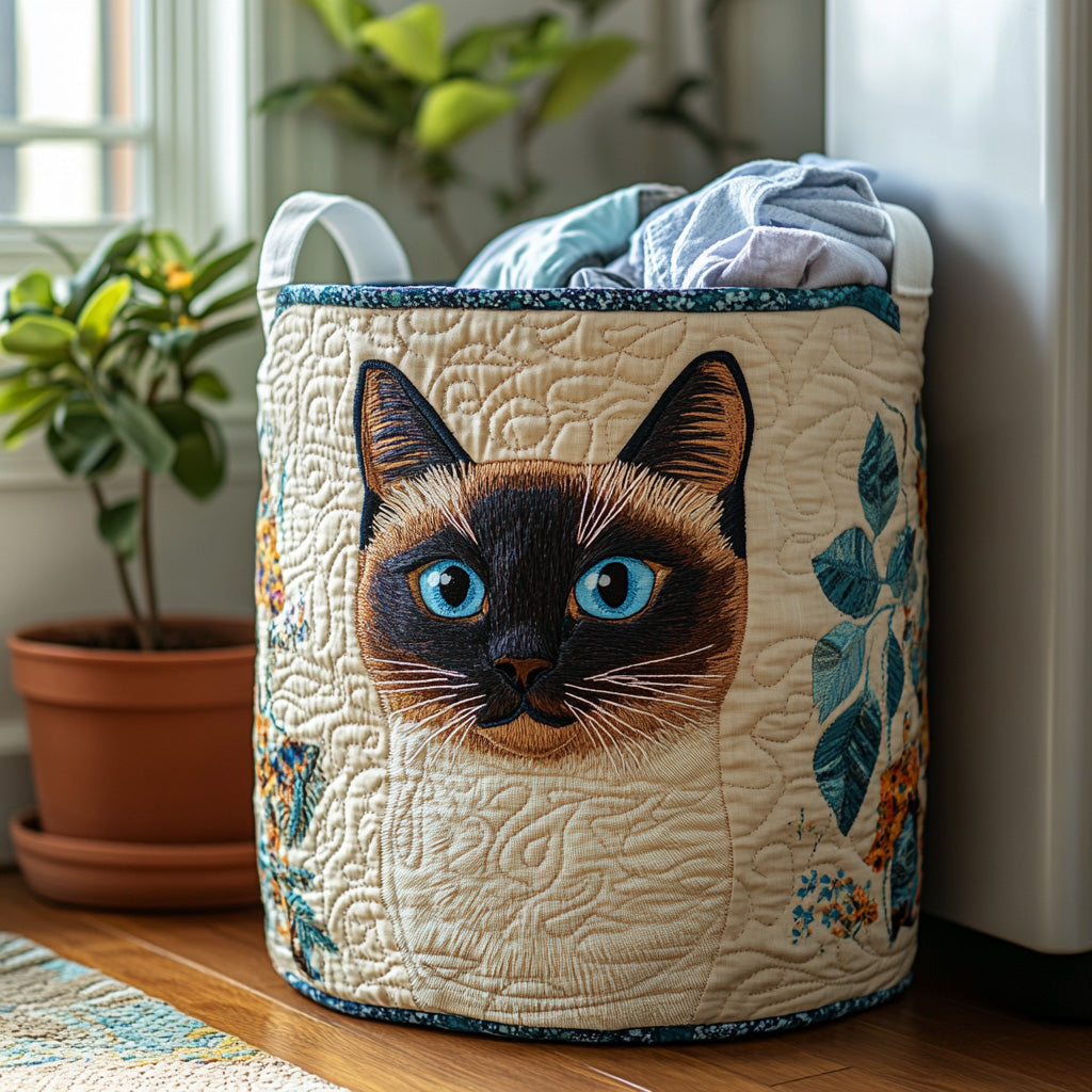 Siamese Cat Joy Laundry Basket