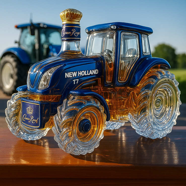 Classic House Whisky Shaped Like a New Holland T7 Tractor