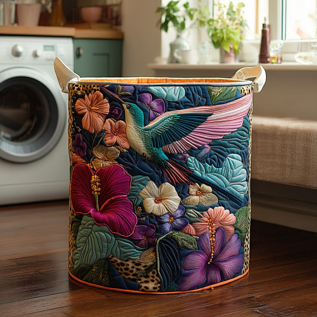 Antique Hummingbird Laundry Basket