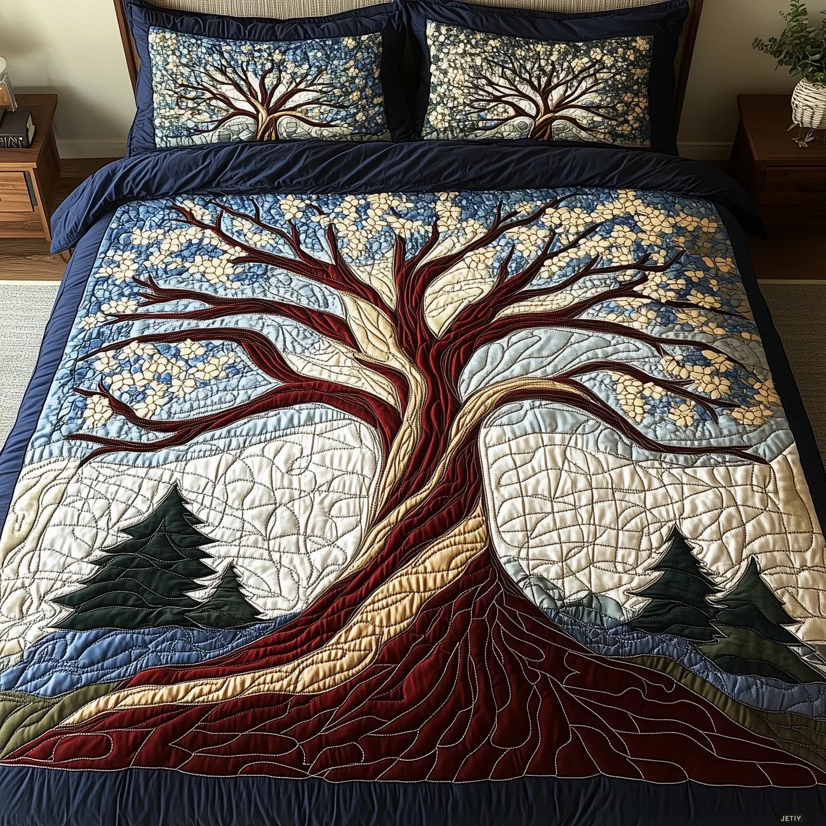 Forest Harmony 3-Piece Quilted Bedding Set