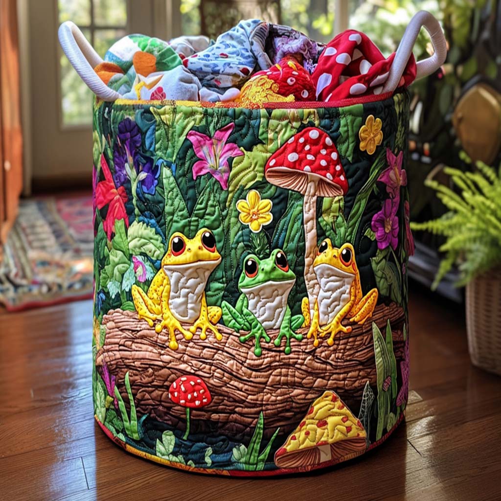 Happy Frogs Laundry Basket