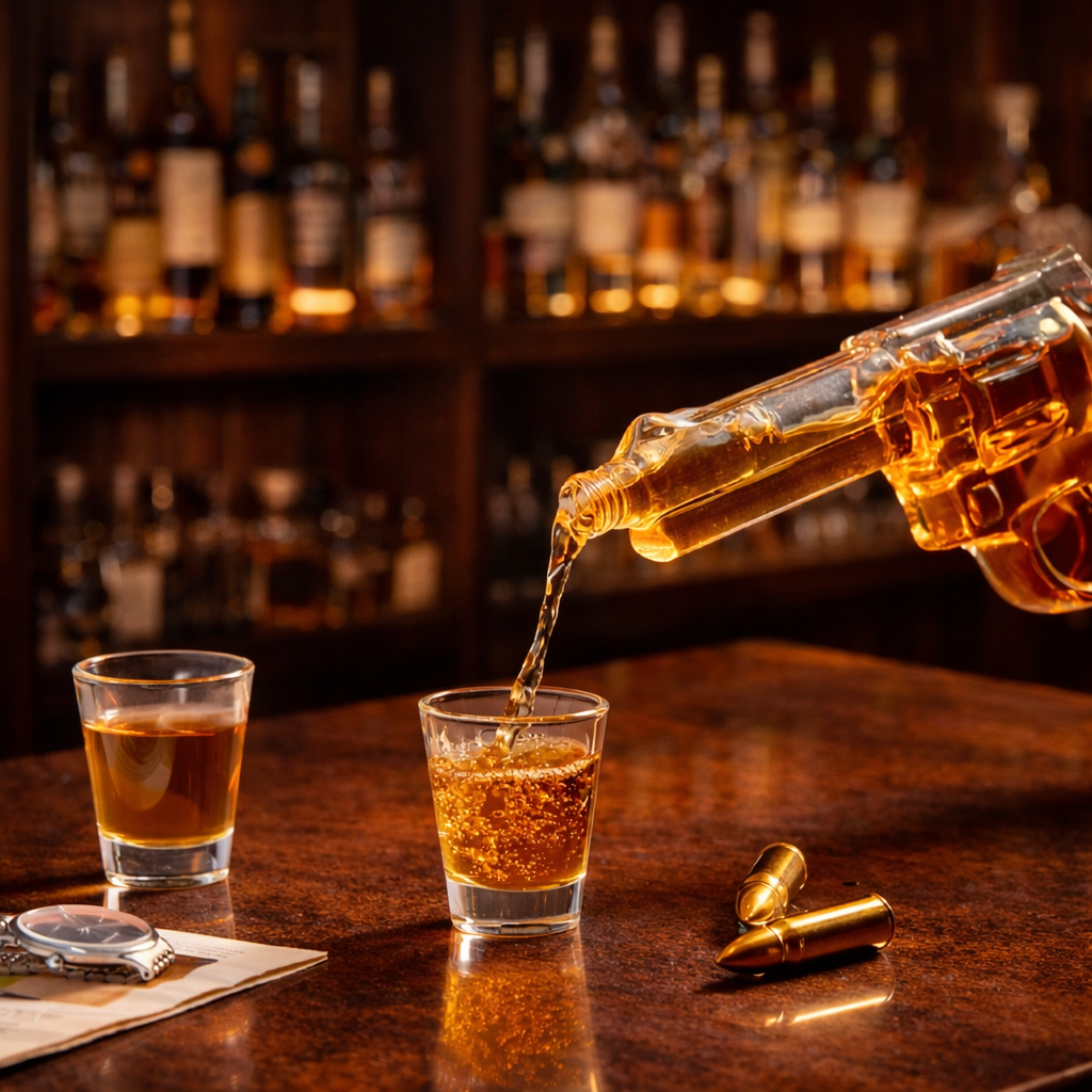 Whiskey Bottle – Revolver Set Edition with Glasses