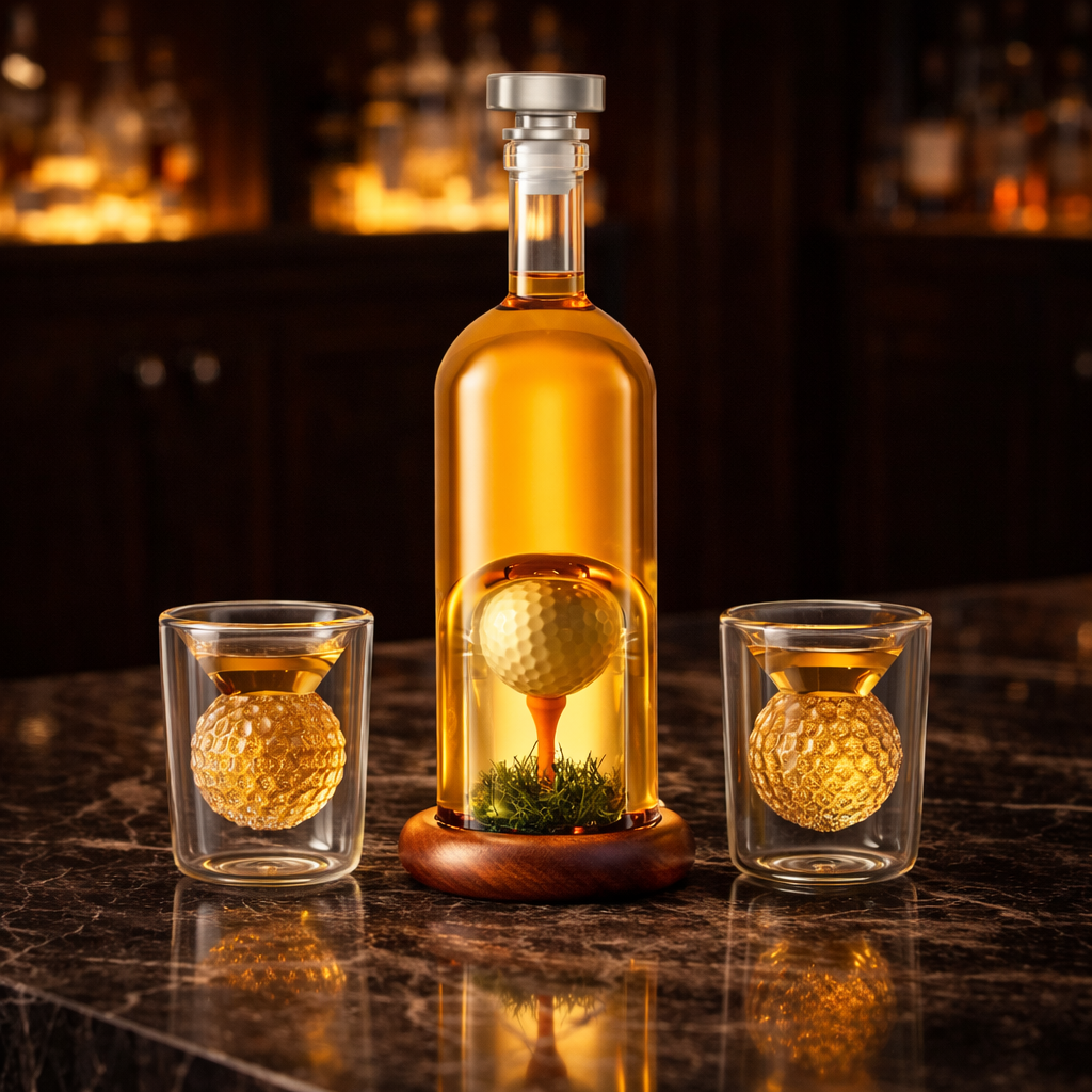 Whiskey Bottle - Golf Set Edition with Glasses