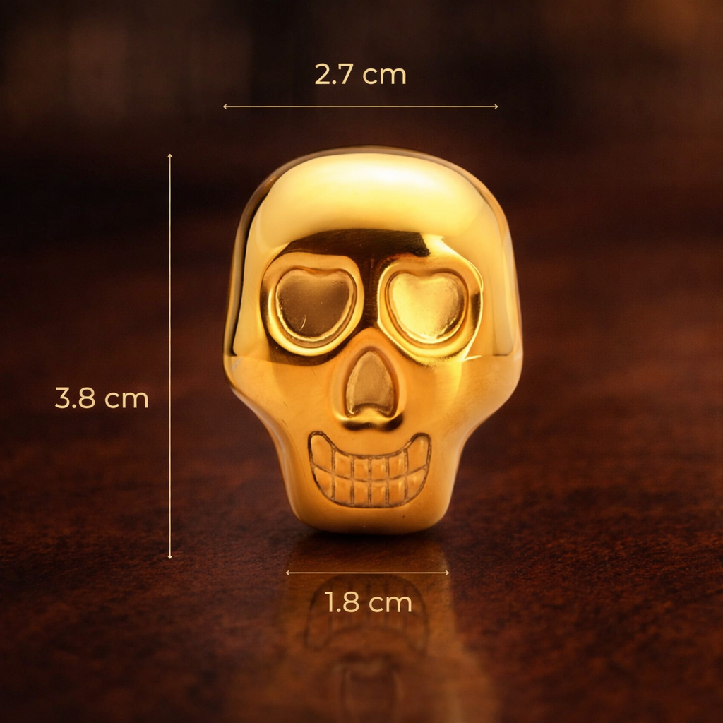 Premium Golden Skull Whisky Stones (Set of 8)