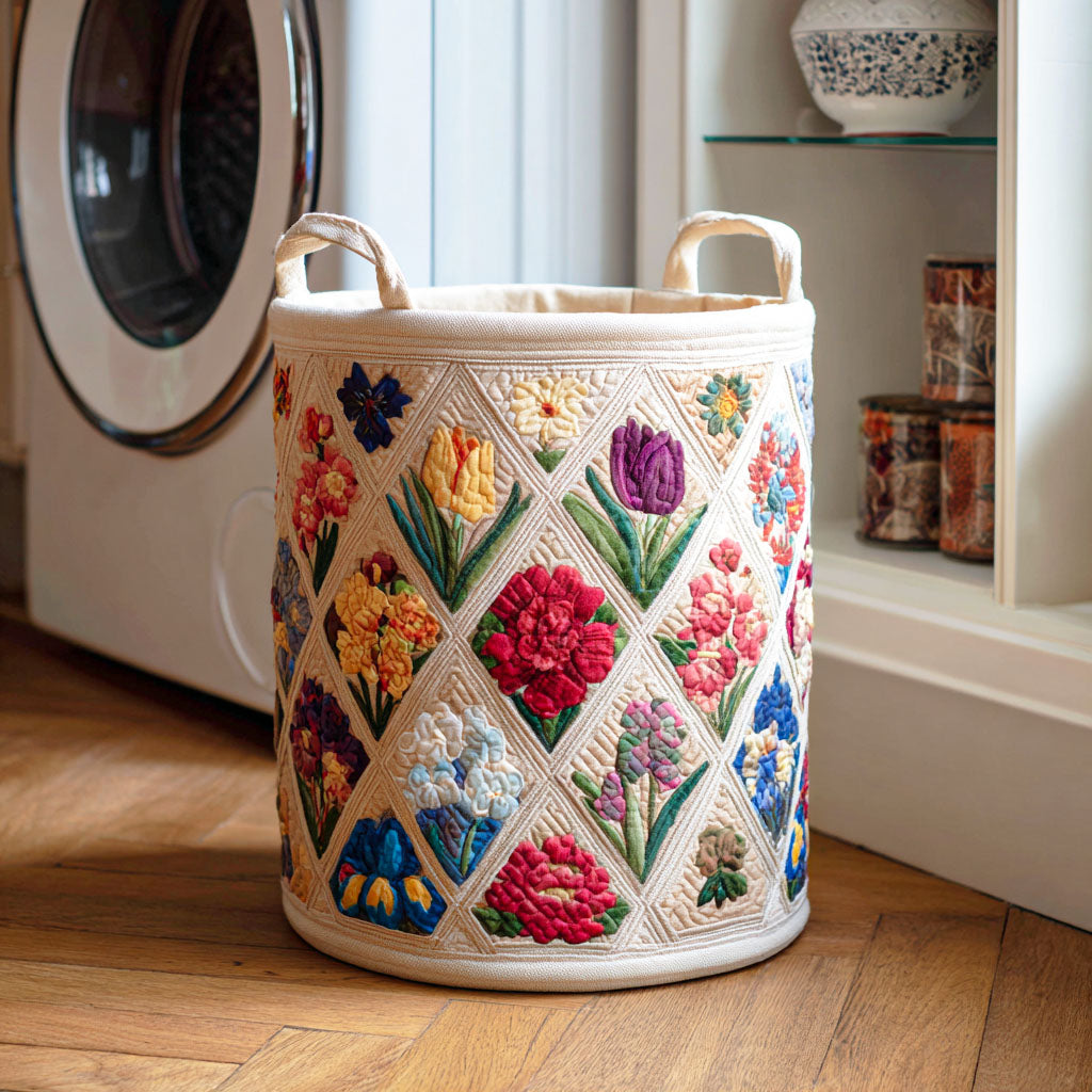 Spring Blossom Field Laundry Basket