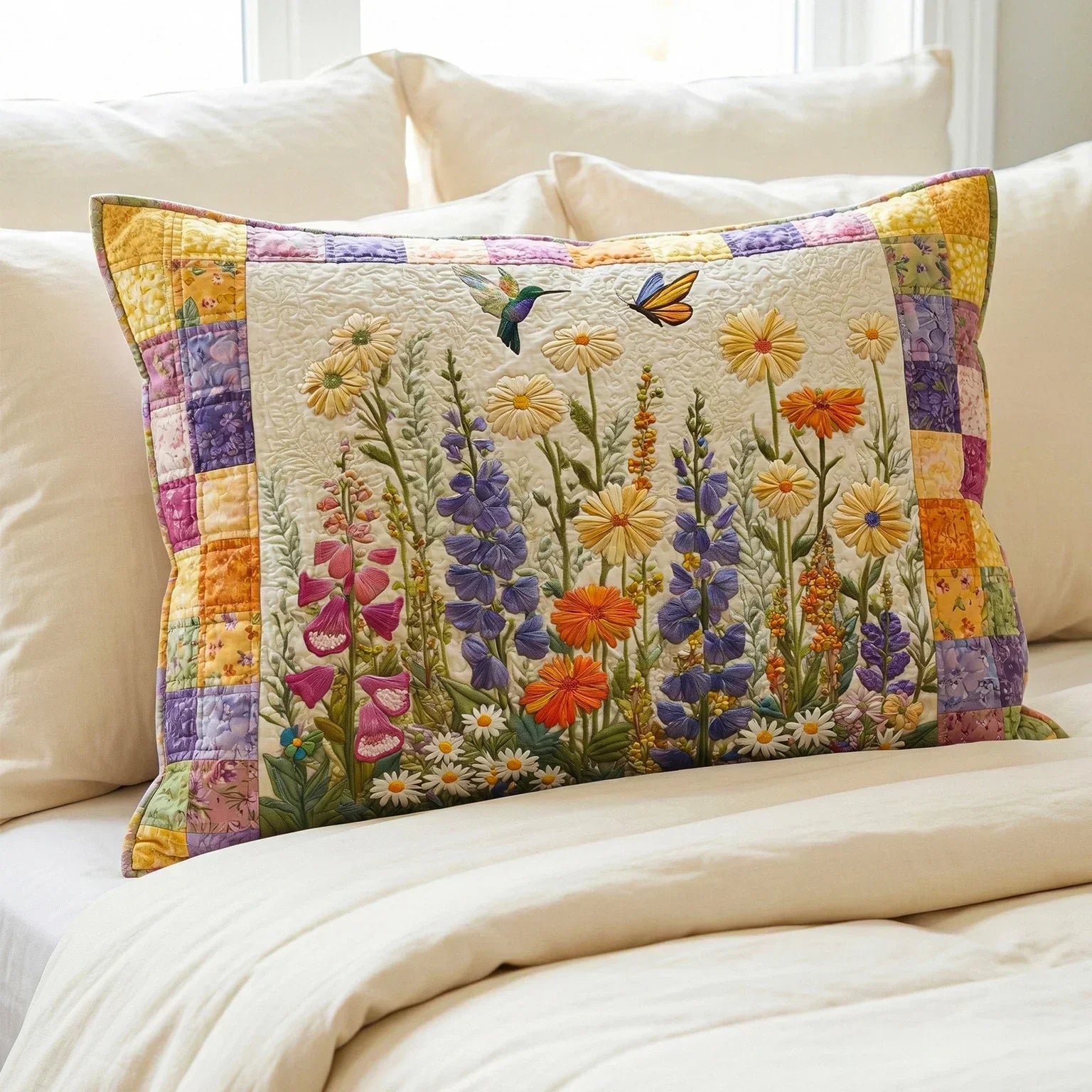 Timeless Floral Pattern Quilted Pillowcase