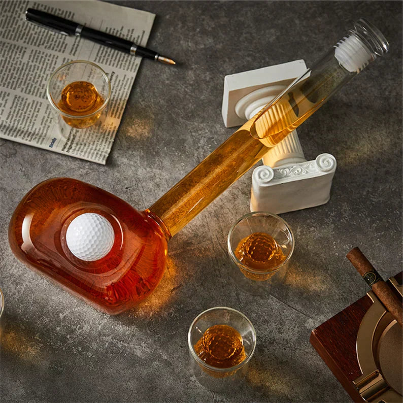 Whisky Bottle - Golf Club Set Edition with Glasses