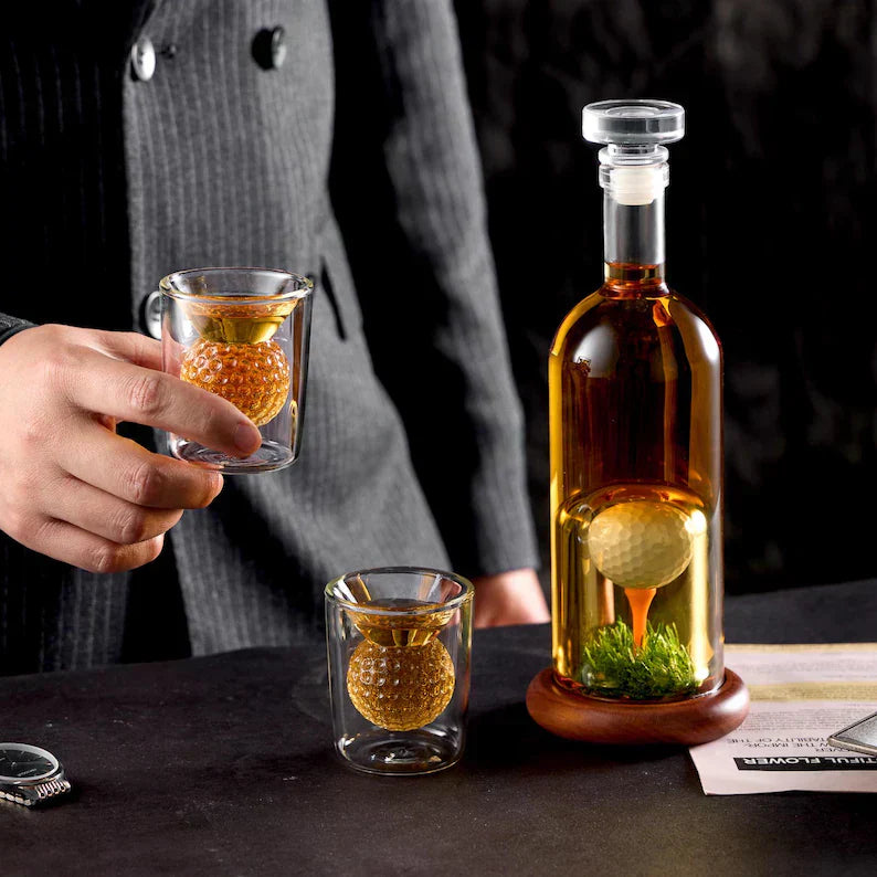 Whiskey Bottle - Golf Set Edition with Glasses